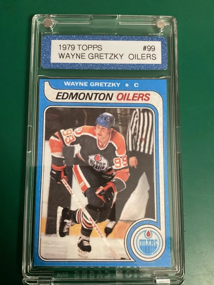 1979 Topps Wayne Gretzky Rookie Variation RC ~ Edmonton Oilers ~ Blue Mag Pro Foto 3 de 4
