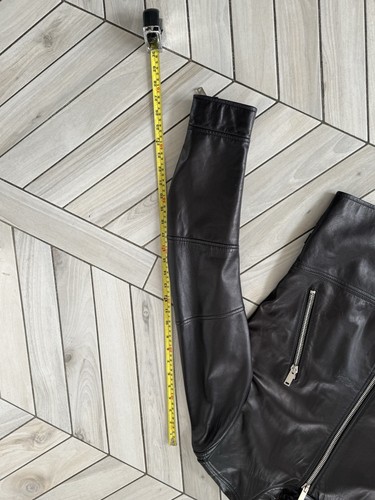 Valentino Lamb Leather Black Biker Jacket 50 M Has Scuff - Picture 8 of 20