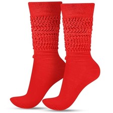 Geyoga Neon Slouch Socks,80s 90s Neon Women's Leg Warmers Extra Long Slouch Red