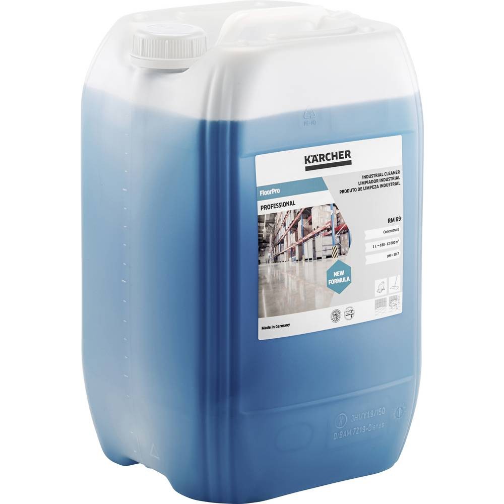 Nettoyant FloorPro RM 69 contre les sols glissants et encrassés d'ateliers 20 l
