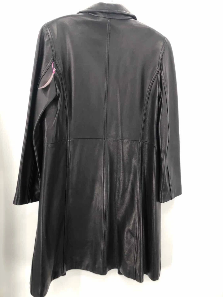 Pre-Owned Marc New York Black Size Small Leather Trench Coat - Image 2 of 3