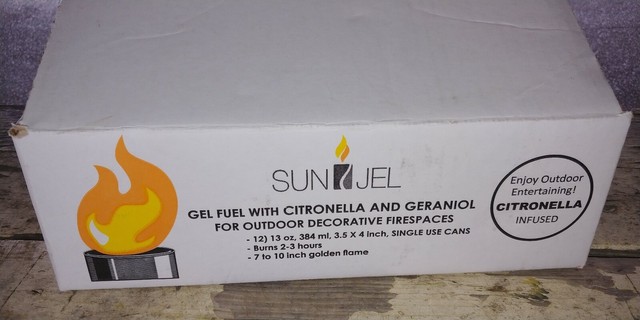Sunjel Fume Free Firespace Gel Fuel Canister Citronella 12 Pack
