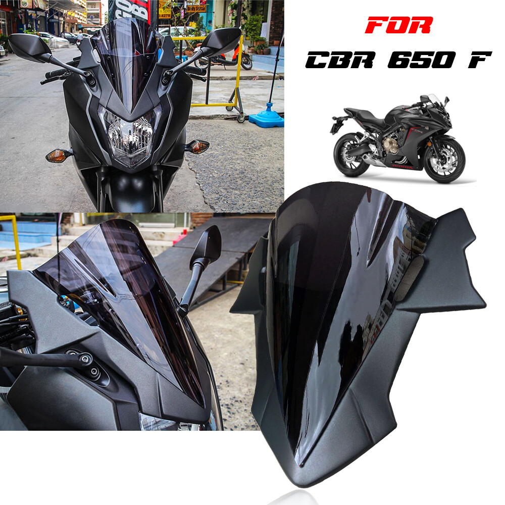 BLACK WINDSHIELD WINDSCREEN SHIELD COWL FAIRINGS FOR HONDA CBR650F 2014-18