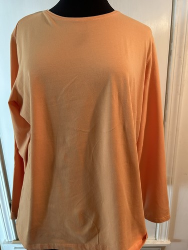 Talbots Long Sleeve Cotton T Shirt Light Orange- Sz XL - Bild 2 von 6