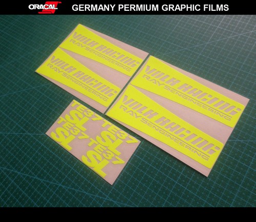 8 PICS Volk Racing Wheel JDM TE37SL black edition Decal Sticker_Yellow Fluo - Picture 2 of 4