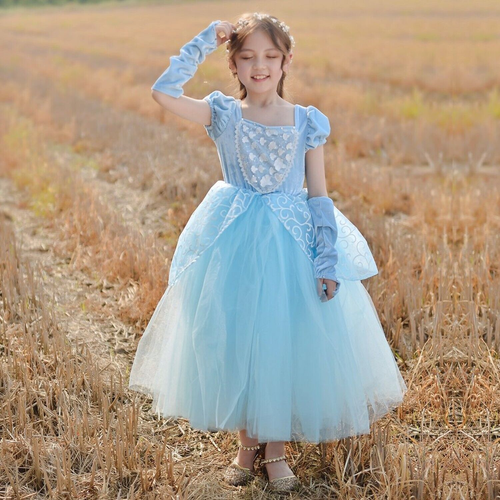 Cinderella Dress Princess Costume Halloween Party Dress up Blue 6-7 Years - Picture 3 of 5