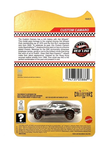 Hot Wheels Red Line Club RLC 2002-2022 20 aniversario cromado camaro personalizado - Imagen 4 de 5