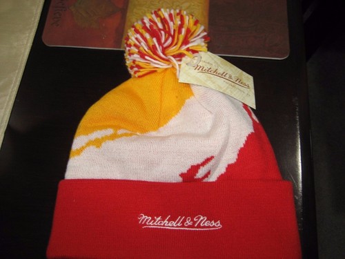 PARA HOMBRES ATLANTA HAWKS RETRO Mitchell & Ness Invierno GORRO PINTURA SALPICADURAS NUEVO CON ETIQUETAS - Imagen 3 de 3