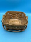 Longaberger Medium Square Basket with Plastic Liner, Handle - Brown 2004