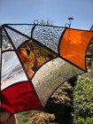 Stained glass rustic spider web corner cobweb halloween decor cottagecore autumn