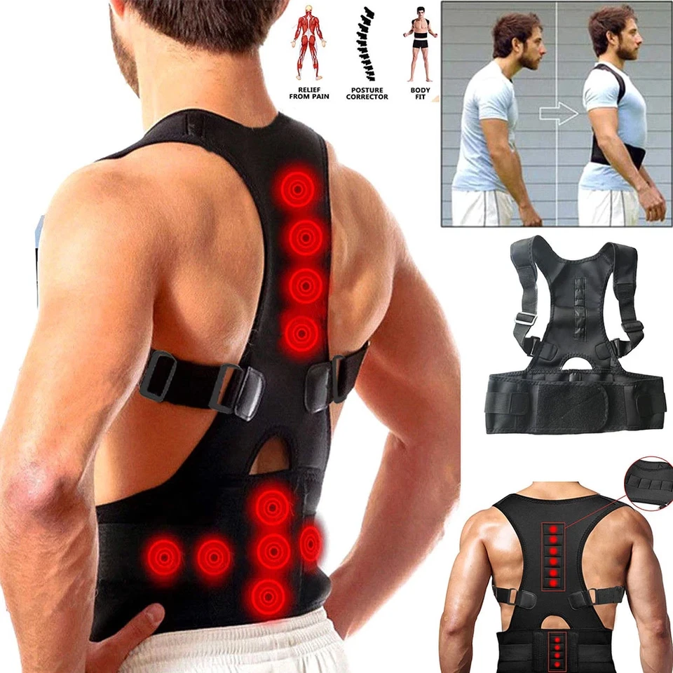 Posture Corrector Support Magnetic Back Shoulder Brace Belt Band For Men Women - Image 4 of 4