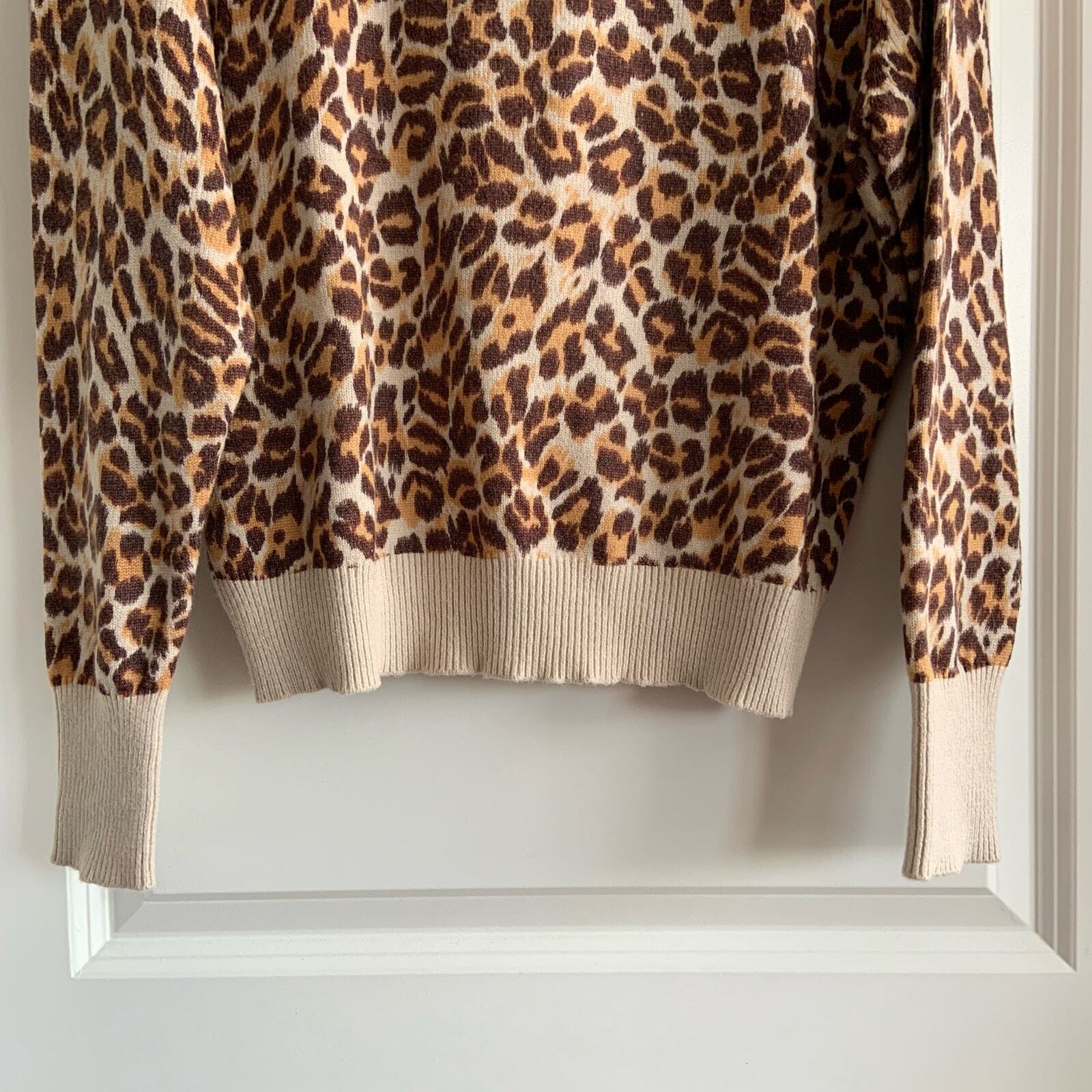 Elodie Small Leopard Print Crew Neck Sweater