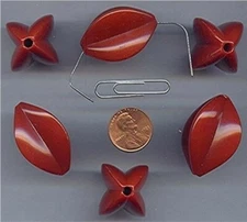 24pcs VINTAGE JAPANESE RUST 1.25" INCH MELON BEADS g1