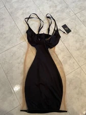 SGQ Body  Shaper Two Tone Slack Sexy Slip Dress Size S ~ NWT