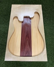 Purpleheart and Basswood Guitar Body Blank 21x14x2- 3 Pcs Glued Free US Shipping