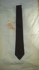 Lilly Dache Mens Black Geometric Patterned 100 Silk Tie