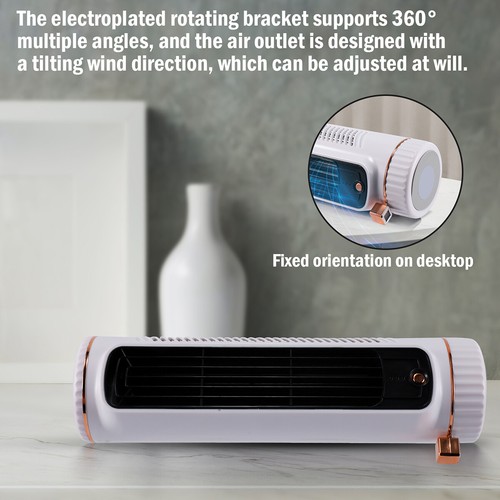 360° Air Cooling Portable Air Conditioner Desktop Tower Fan Quiet with 3 Speeds - Bild 8 von 17