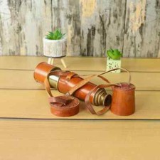 Antique Brass Spyglass: Handheld Telescope for Adventurers and Nautical