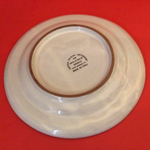 ROOSTER POTTERY PLATE ITALY HAND PAINTED ANCIENT ARTISAN CIVILIZATION MARK - Picture 8 of 9