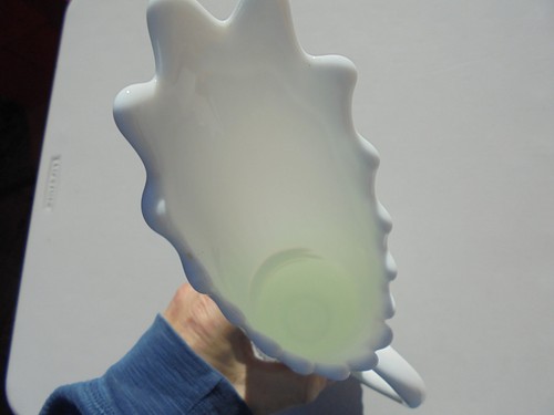 VIntage Fenton Glass White Milk Hobnail Lg Swung Ewer Pitcher 15 1/8" Excellent - 第 7/9 張圖片