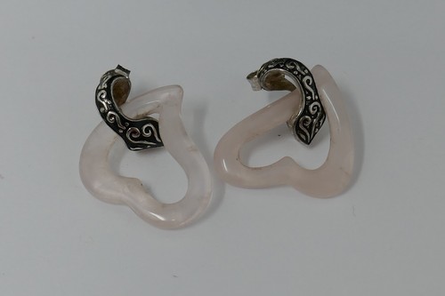 Anillo y pendientes con acento de cuarzo rosa plata esterlina GUESS 925 - Imagen 10 de 16