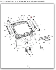 NEW Genuine OEM Hatch Lift Support for 2017-2025 Chrysler Pacifica 68230342AF