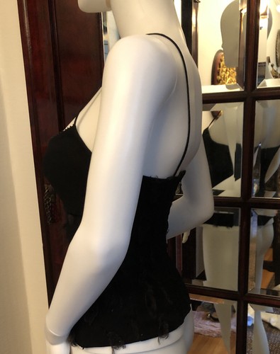 LA PERLA BLACK BEADED EVENING COCKTAIL TOP SHOW STOPPER! - Picture 6 of 12