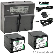 LCD Dual Fast Charger & 2 x Battery for Panasonic VW-VBN260 HC-X800 X900 HDC