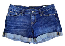 Banana Republic Jean Shorts Size 26/2 Denim Blue Cuffed Pockets