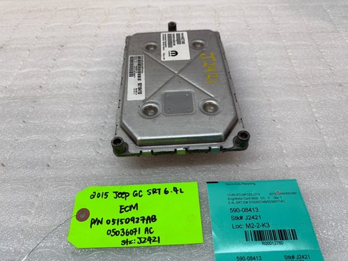 15 JEEP GRAND CHEROKEE SRT WK2 OEM ENGINE COMPUTER ECM ECU 05150927AB 14-17 - 第 5/11 張圖片