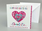 Special birthday card heart birthday female card personalised BIRTHDAY GIRL CARD