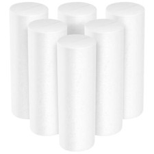 6 Pcs 5.9 Inch x 2 Inch White Foam Cylinders for DIY Crafts Modeling Carving