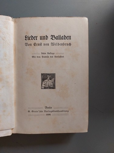 Lieder Und Balladen, Ernst Von Wildenbruch - 1906 - Imagen 6 de 6
