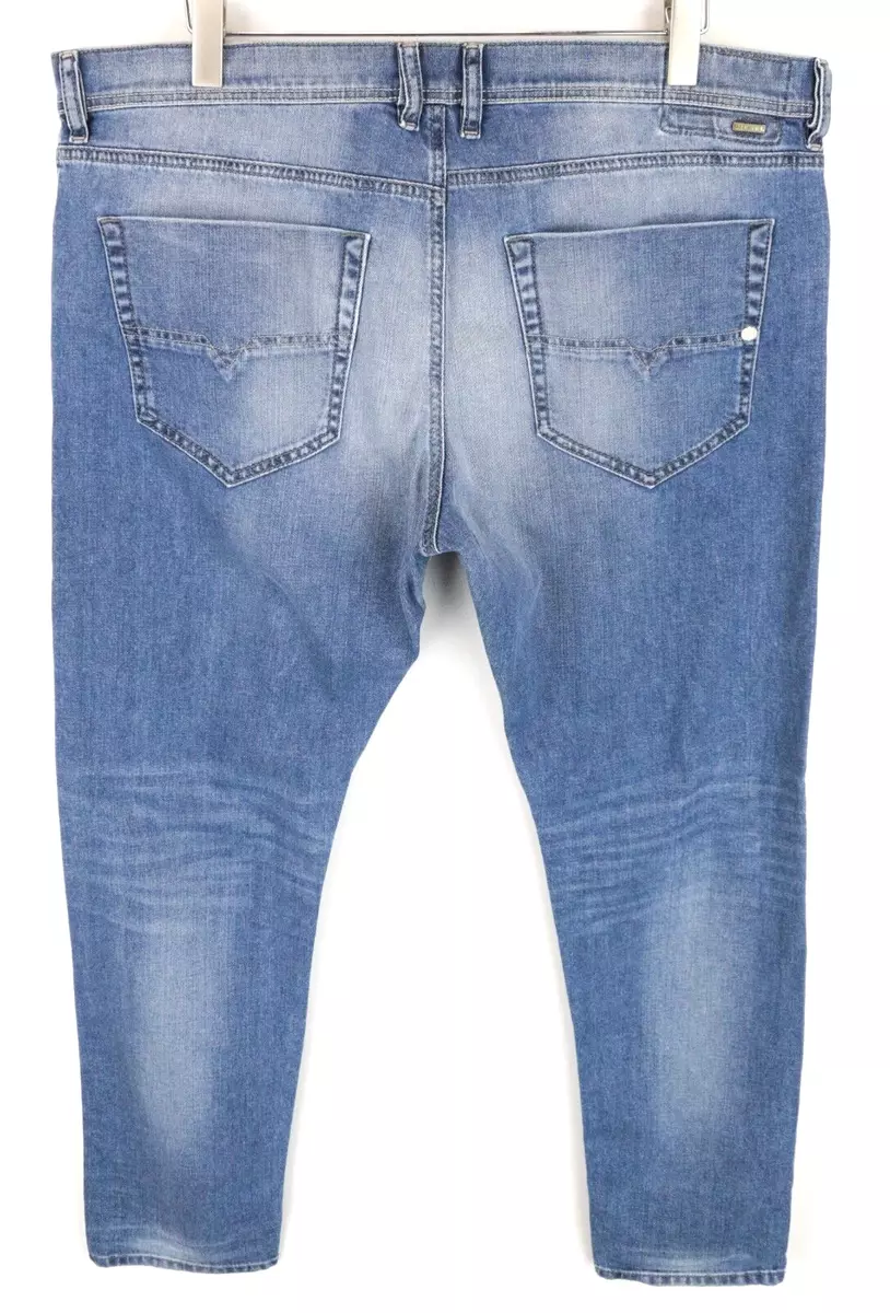 DIESEL Men Jeans Tepphar 0842H W40 L32 Slim Carrot Washed Blue