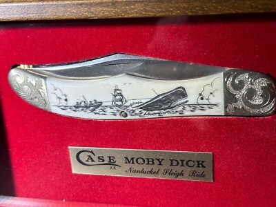 洋書 MOBY-DICK Vtg 1977 Case Moby Dick Limited #1123 Whale Scrimshaw Bone