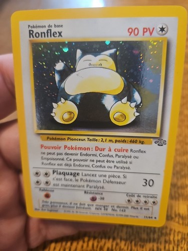 Pokémon French RONFLEX (SNORLAX) Jungle 11/64 Holo Unlimited Holo Rare