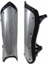 Medieval Armor Leg Guard Greek Greaves SCA LARP Leg Halloween Costume Silver