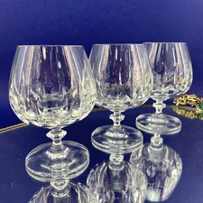 Schott-Zwiesel Set Of 3 Crystal Brandy Snifters 4.5” Ball Stem Ribbed Glasses