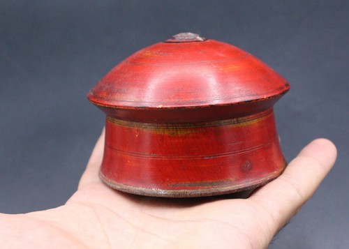 Afghan Spice Wooden Dome Lid Box Tribal Decorative Jar Keepsake Treasure Box #02 - Picture 7 of 7