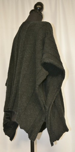 Eskandar Sz 0/S Cotton Linen Vest Black Open Cardigan Hand Loomed Shrug Scotland - Picture 8 of 11