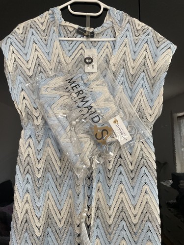 ★ EdeL ★ Designer Beachwear Badeshorts + Kimono Blau Silber Spitze Gr. L ★ Neu ★ - Bild 3 von 23
