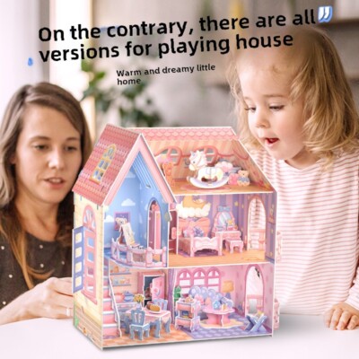 CubicFun 3D Wooden DIY COZY DOLLHOUSE Doll Furniture 3D Puzzle Decorate Gift