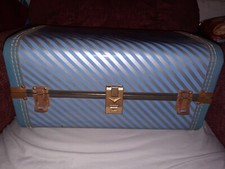 Vintage Doll Case Blue And Silver Fair Condition 16" large 50/60s