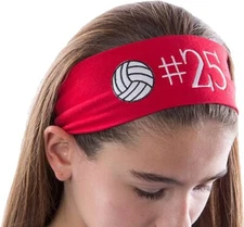 Personalized EMBROIDERED Volleyball Cotton Stretch Sport Headband TEAM DISCOUNTS