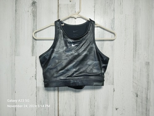 Nike Swoosh Dri-Fit Sports Bra Medium-Support Black Camo Bra Size Medium