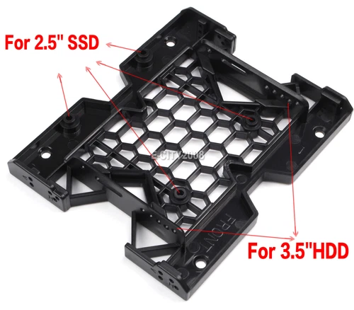 5.25" to 3.5" 2.5" SSD Hard Drive Bay Adapter Tray Cooling Fan Mounting Bracket 