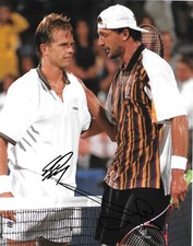 goran ivanisevic stefan edberg shake hands after match signed 10x8 photos