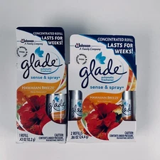 (3) New Glade Sense & Spray Automatic Freshener Hawaiian Breeze .43 oz Refills