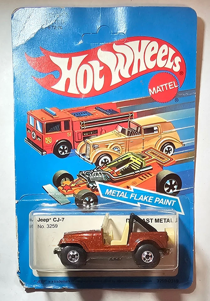 Vintage Hot Wheels Jeep CJ-7, Brown, 1983, Blackwalls, Mint on Unpunched Card - Image 3 of 4