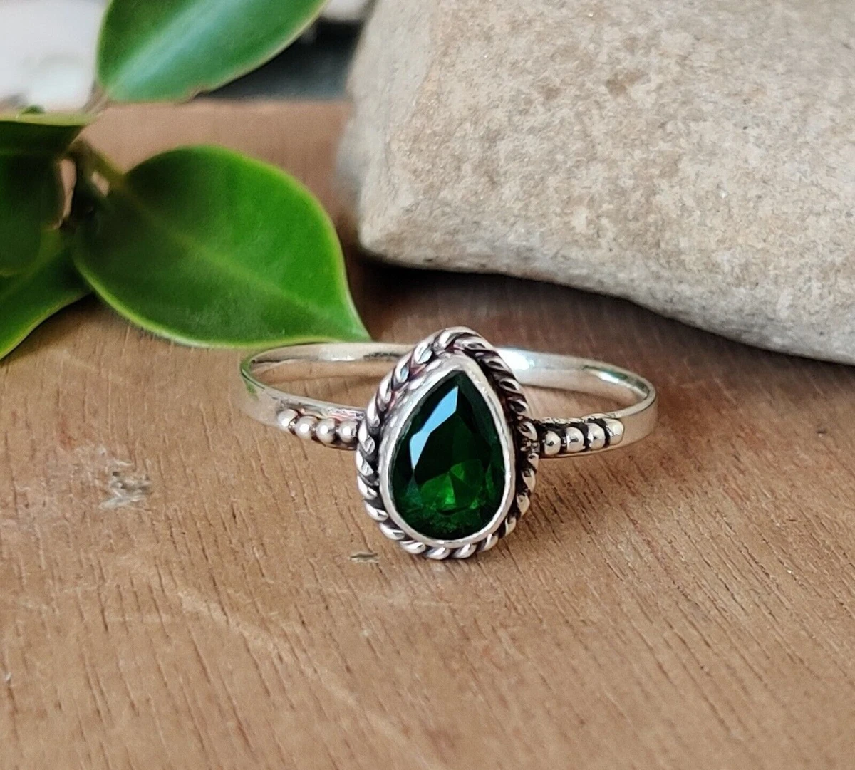 Sterling Silver Emerald Ring, Mens Green Emerald Ring, Handmade Gemstone  Ring, Vintage Style Emerald Ring, Men Silver Ring, Gift for Husband -  Walmart.com